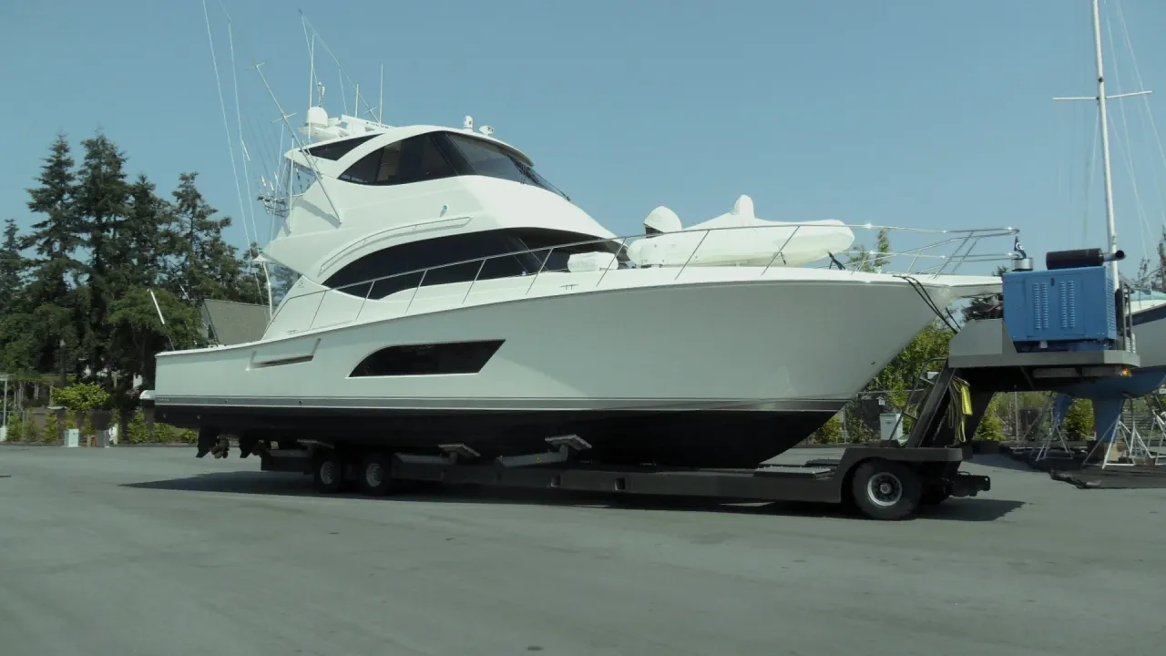 A boat stored indoors at Vehicle Fortress
