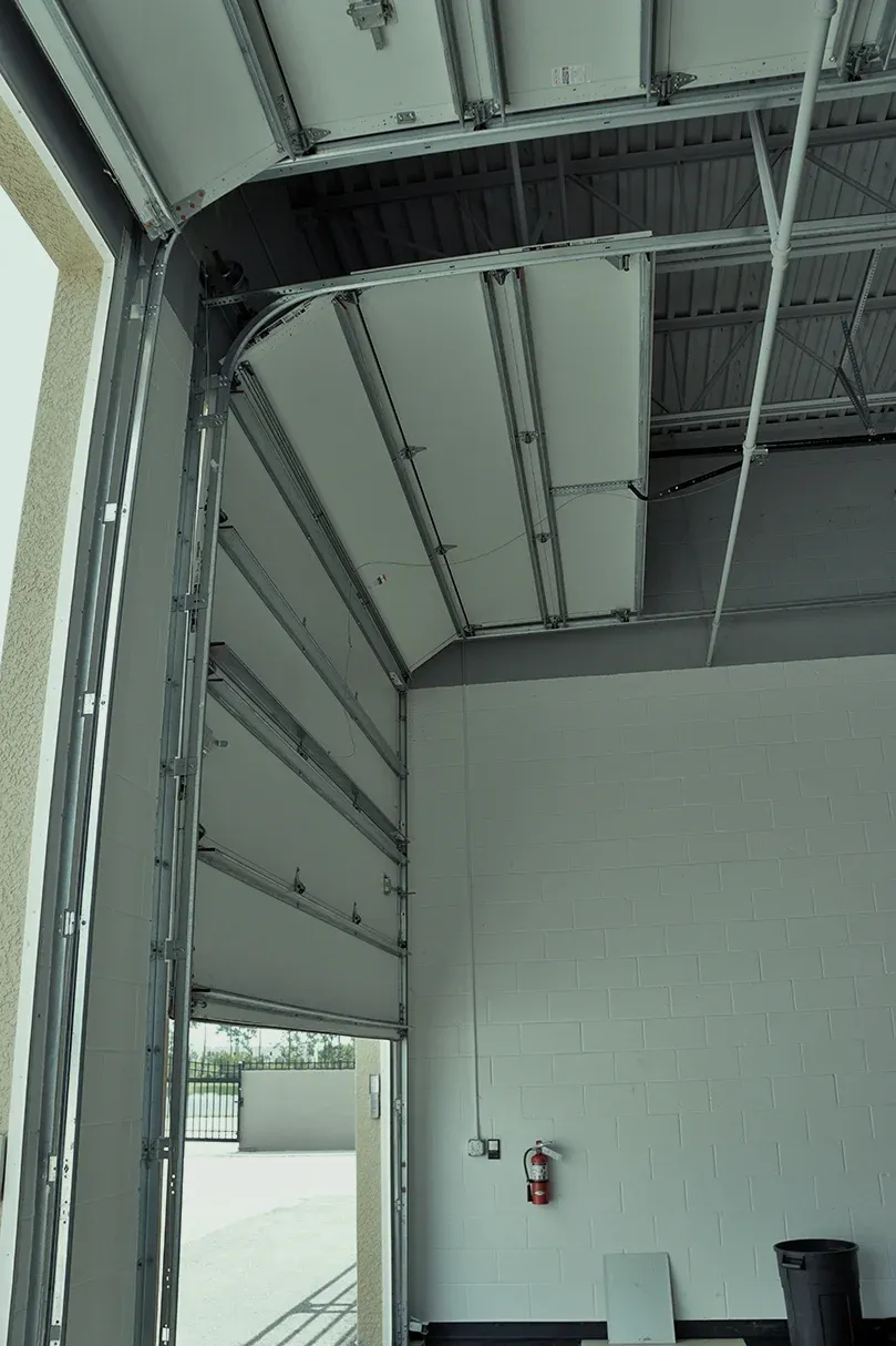 Tall garage door of a Vehicle Fortress unit